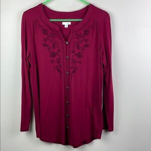 J. Jill Metal Buttoned Tunic Red